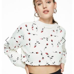 Adam Selman sport cropped sweatshirt roses